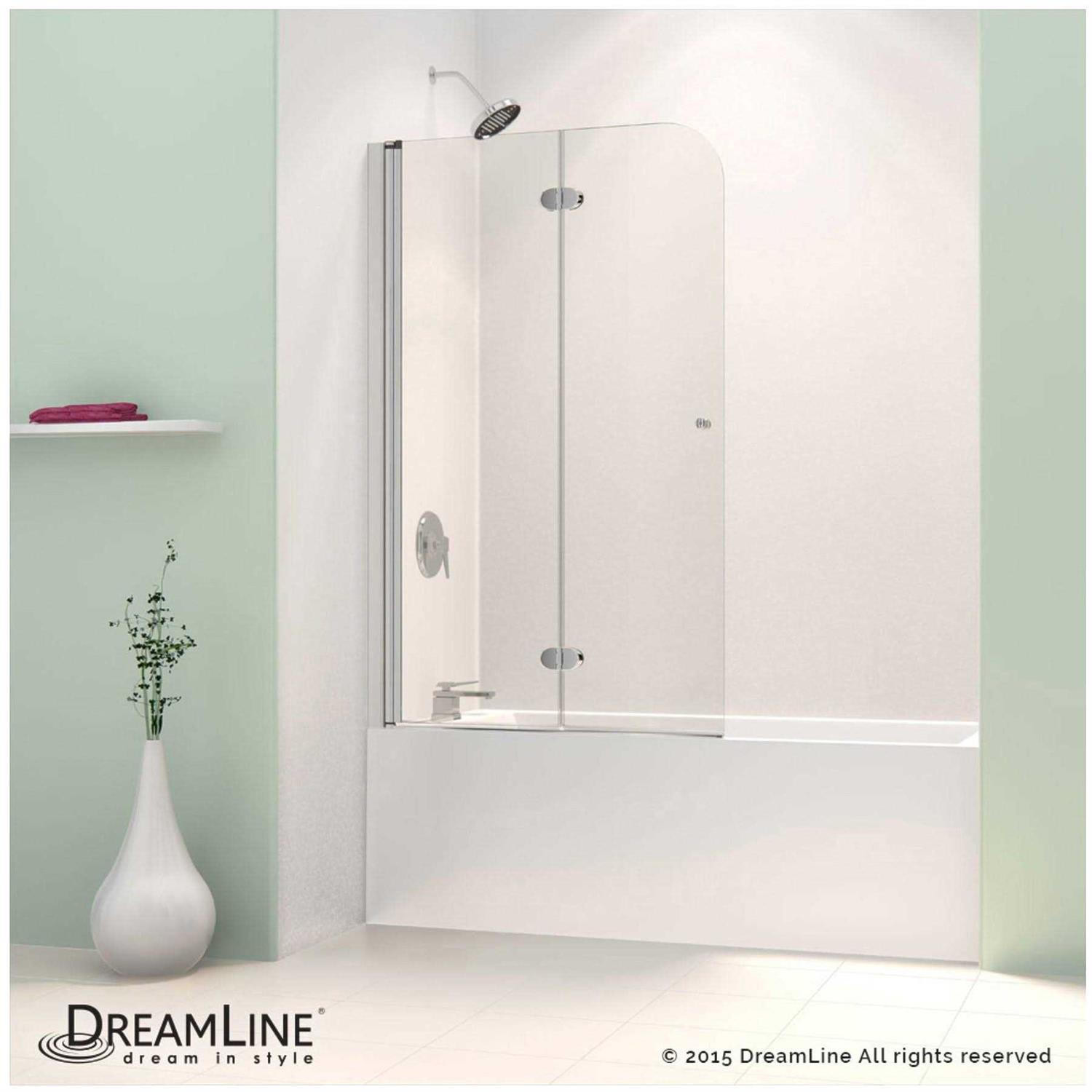 DreamLine Aqua Fold 36 in. Frameless Hinged Tub Door SHDR-3636580-01 - Cheap Fitting