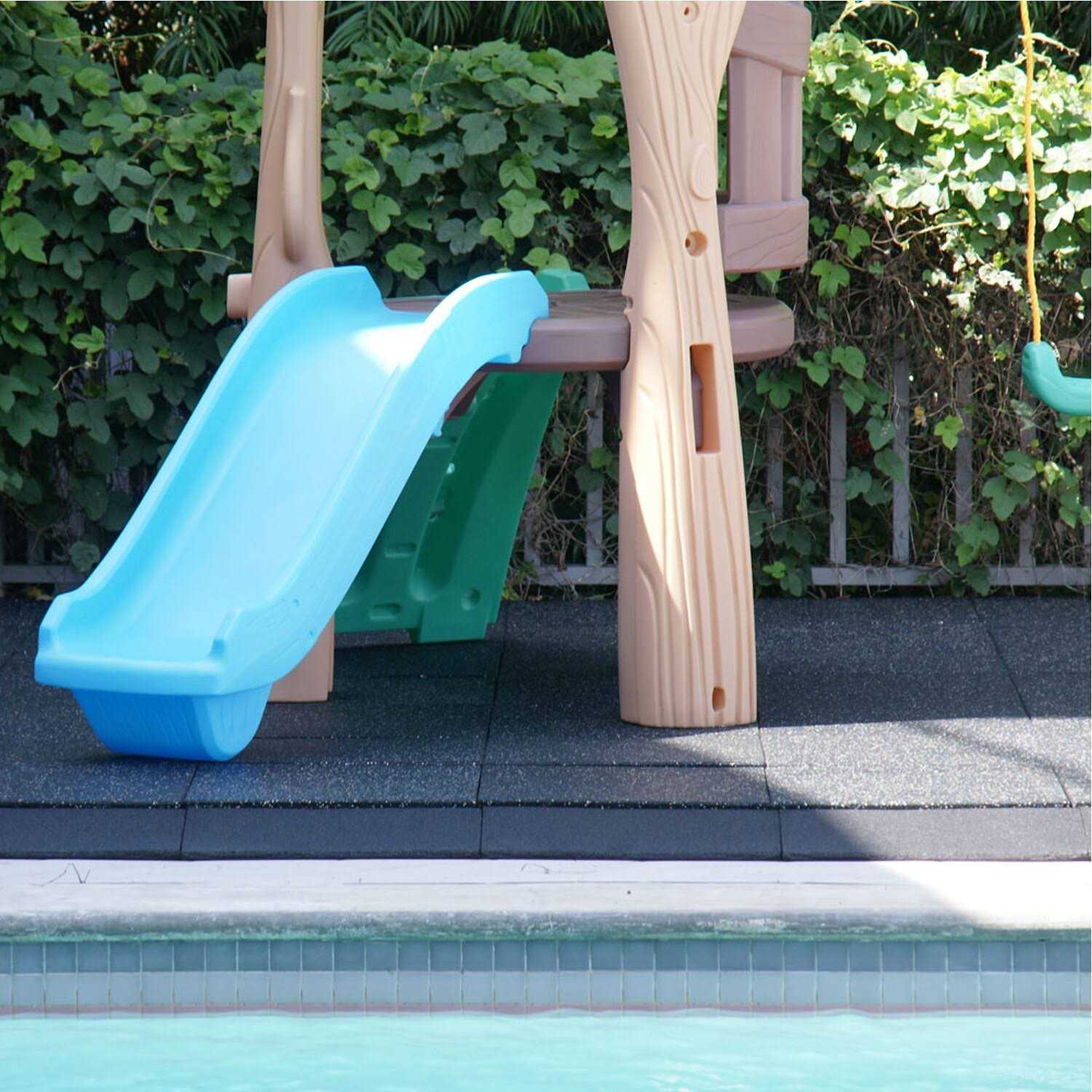 Rubber-Cal Eco-Safety Interlocking Playground Tiles 3 x 19.5 x 19.5 Inch - Cheap Fitting