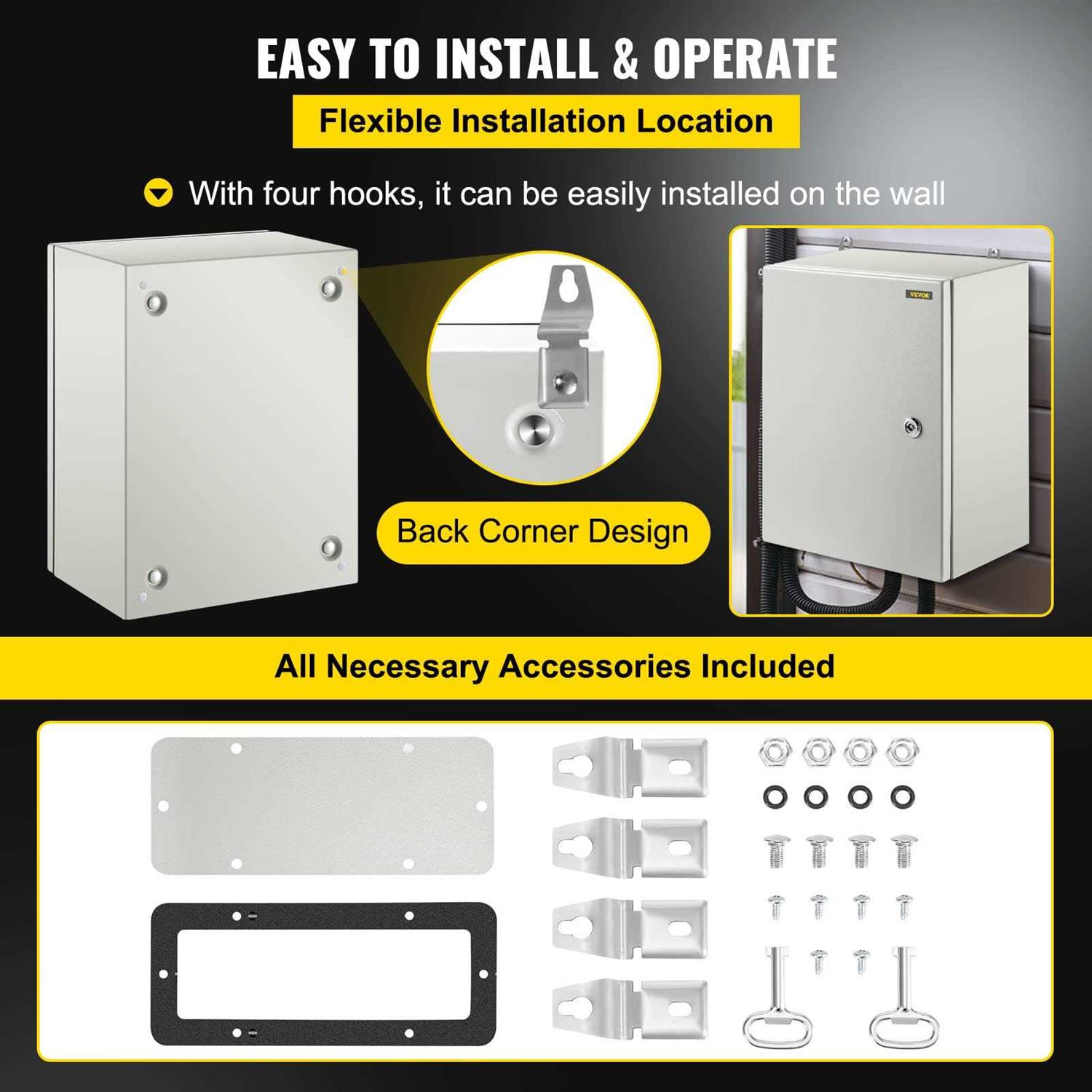 VEVOR NEMA Steel Enclosure NEMA 4X Steel Electrical Box - Cheap Fitting