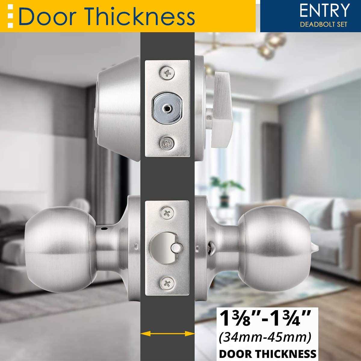 home improvement direct Keyed Alike Entry Door Knobs and Single Cylinder Deadbolt Lock Combo Set Security for Entrance and Front Door - Cheap Fitting
