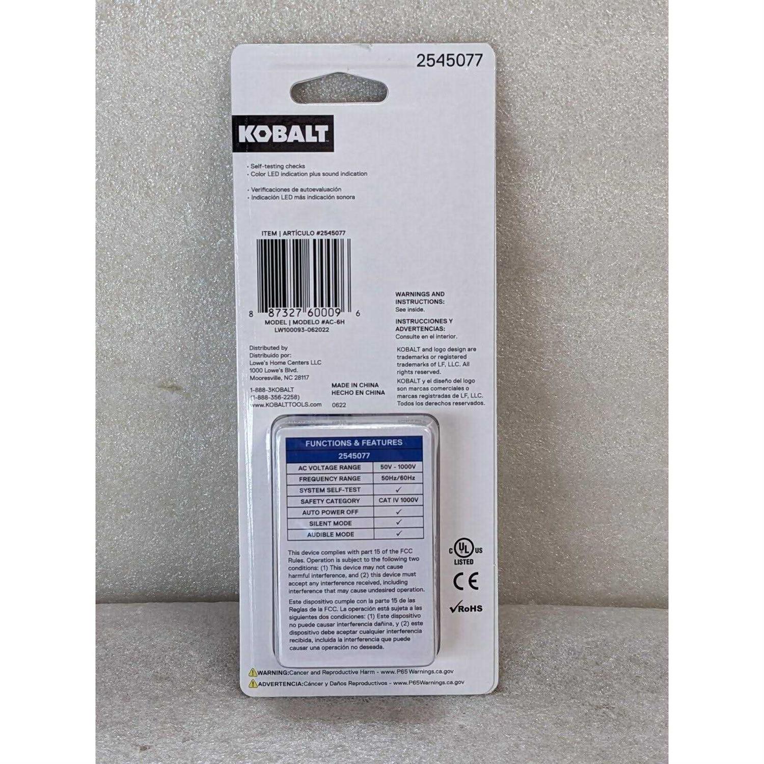 Kobalt Non-contact Analog Ac Voltage Tester 50-1000v-Volt AC-6H - Cheap Fitting