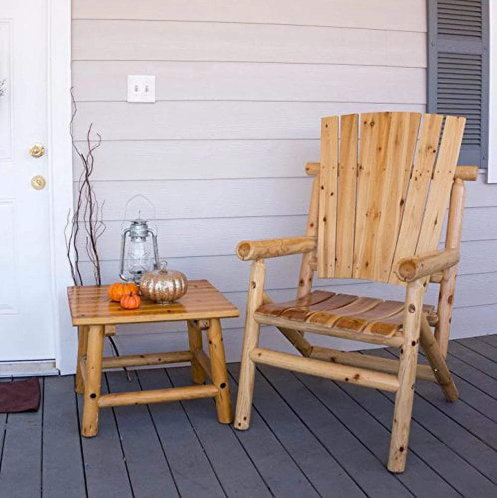 Leigh Country TX 95152 Aspen Outdoor Wood End Table Natural - Cheap Fitting