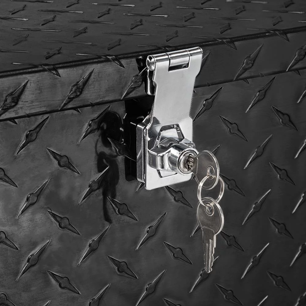 30” Aluminum Truck Tool Box with Lock Trailer Pickup Underbody Truckbed Storage, Black - Cheap Fitting