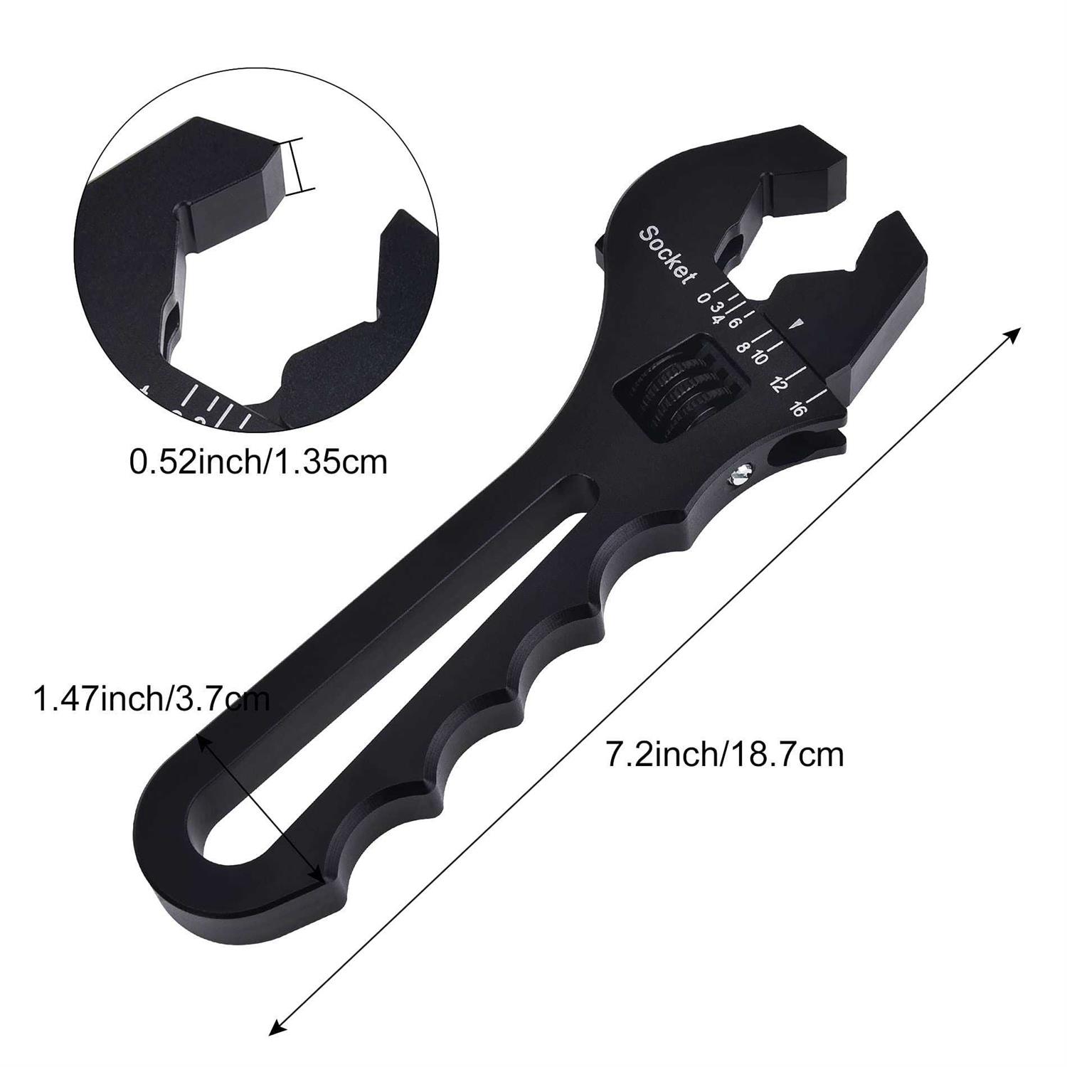 Evil Energy An Hose Fitting Adjustable Wrench Spanner Lightweight Aluminum 3an-16an Black - Cheap Fitting