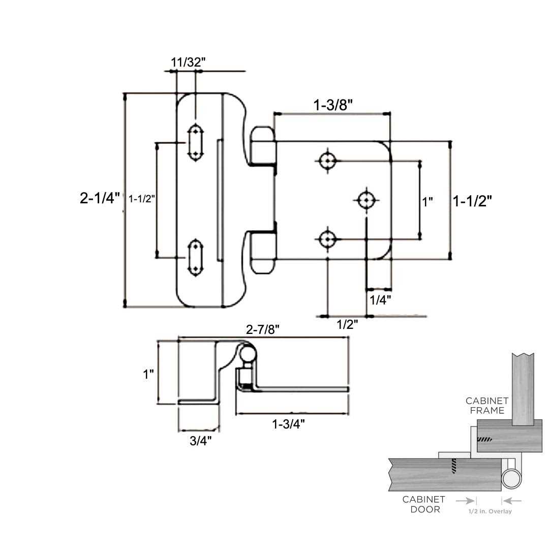 Cosmas 18650-FB Flat Black Self Closing Partial Wrap Cabinet Hinge 1/2 Inch Overlay - Cheap Fitting
