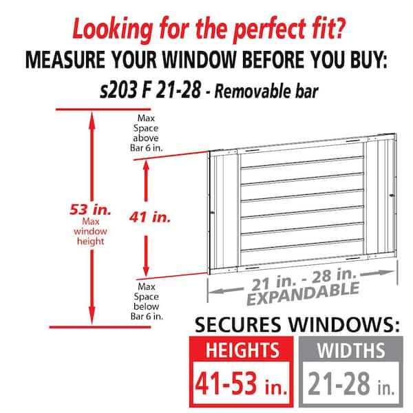 Mr. Goodbar Removable 42 in Adjustable Width Window Guard S203 - Cheap Fitting