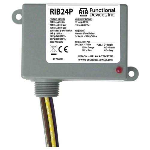 Functional Devices RIB01BDC Dry Contact Relay 20 Amp Spdt Class 2 Dry Contact Input - Cheap Fitting