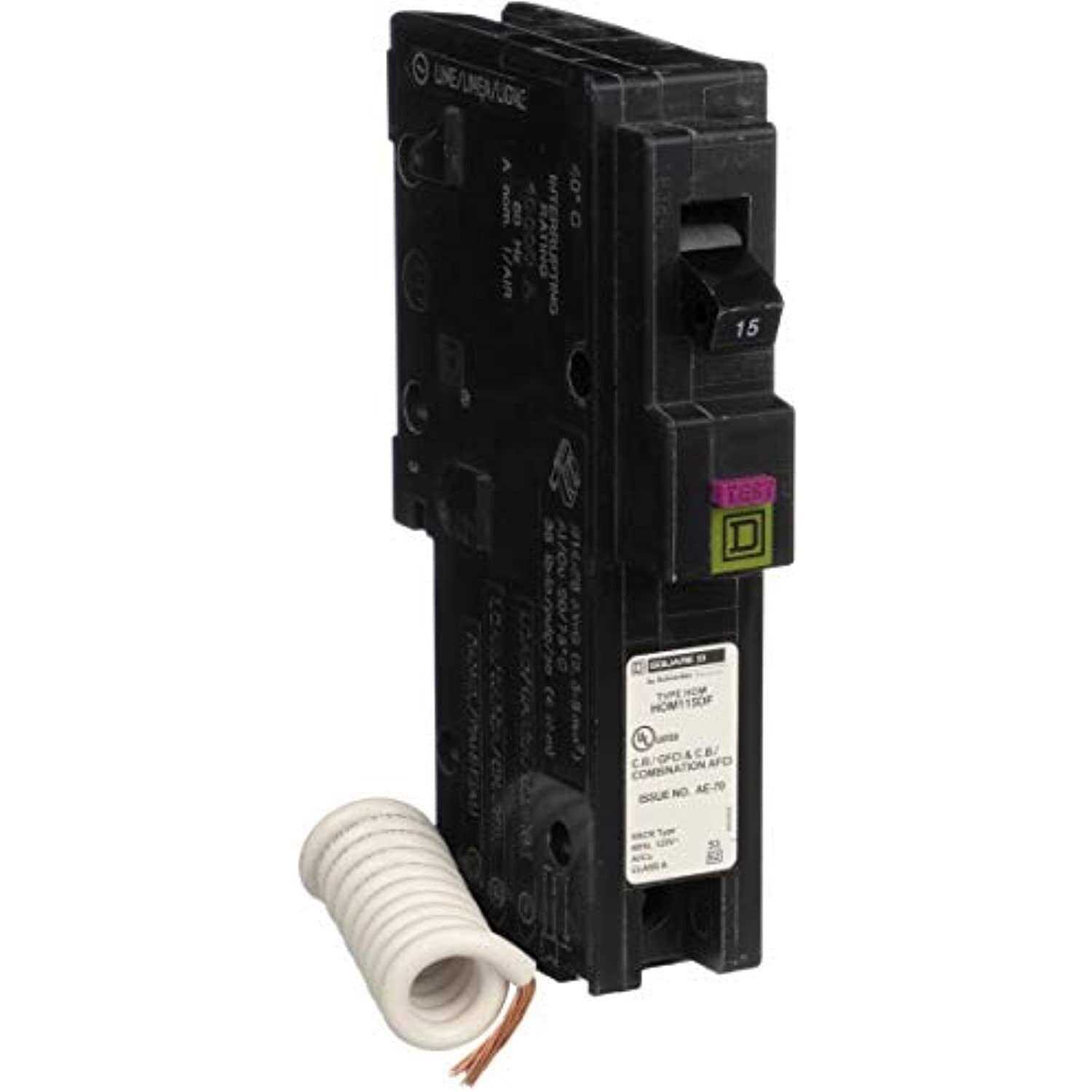 Square D HOM115DFC Homeline Single Pole Dual Function Circuit Breaker - Cheap Fitting
