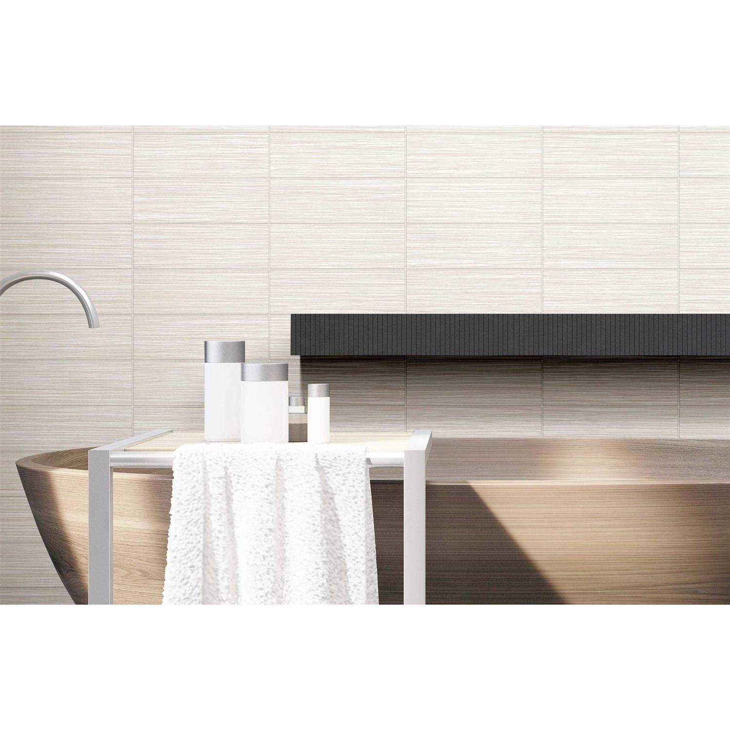 American Villa Cashmere Linen 4-in x 12-in Glazed Ceramic Floor and Wall Tile 0915518 - Cheap Fitting