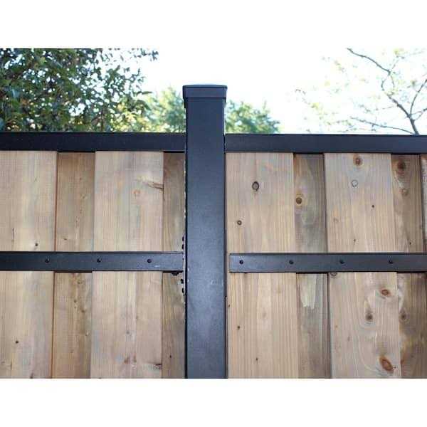 Slipfence 4 in. x 4 in. x 124 in. Black Aluminum Fence Post Includes Post Cap - Cheap Fitting