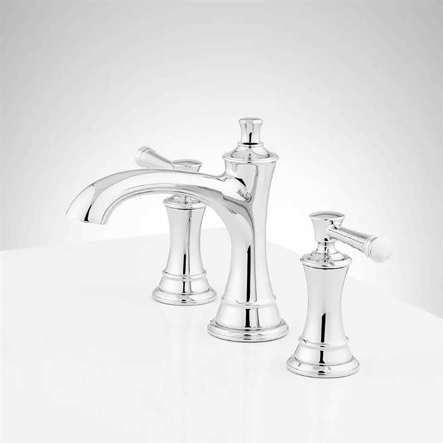 Signature Hardware Beasley Widespread Faucet 2-handle Bathroom Faucet with Drain Assembly 447941 - Cheap Fitting
