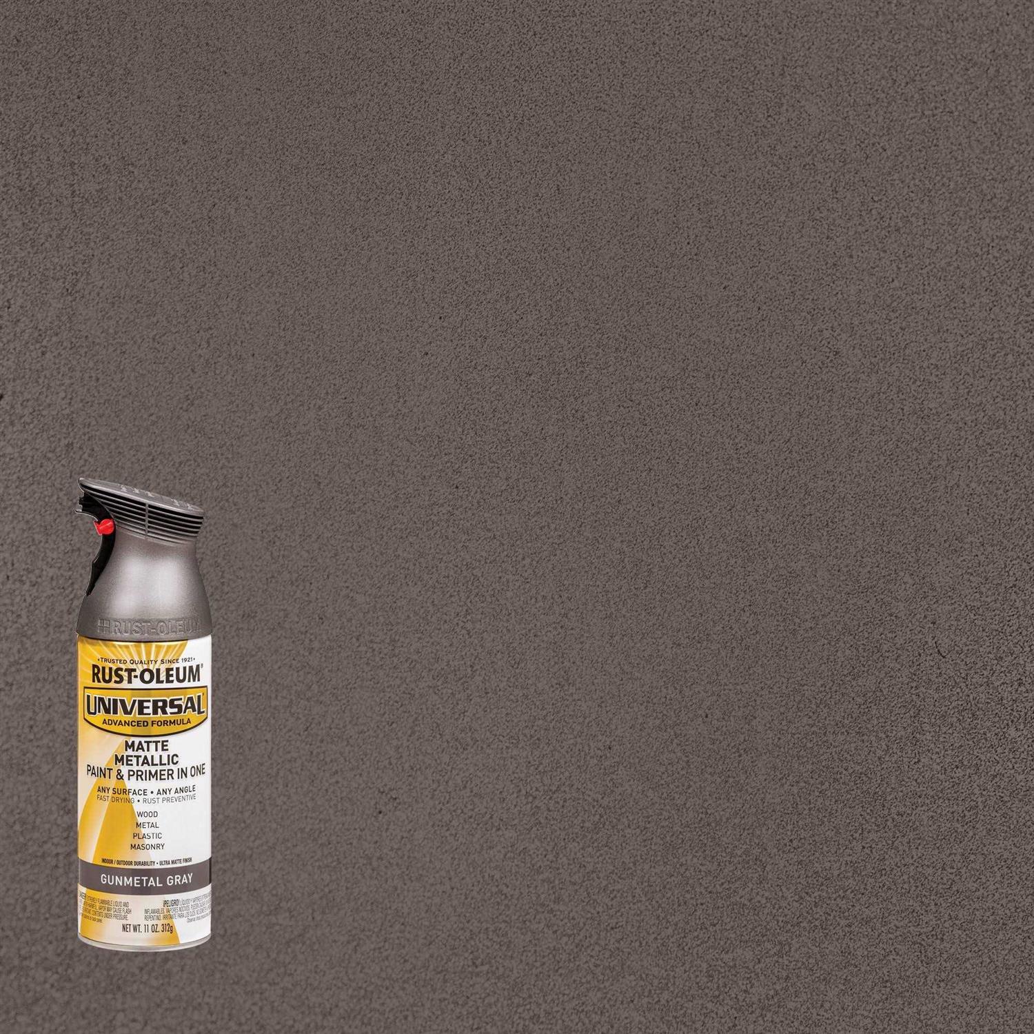 Rust-Oleum Universal 11 oz. Matte Metallic Gunmetal Gray Spray Paint - Cheap Fitting