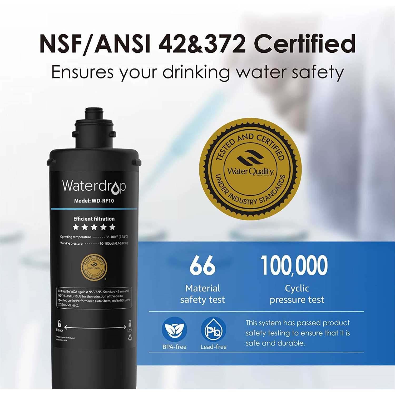 Waterdrop WD-RF10 Water Filter Replacement for Waterdrop 10UA Under Sink Water Filtration system - Cheap Fitting