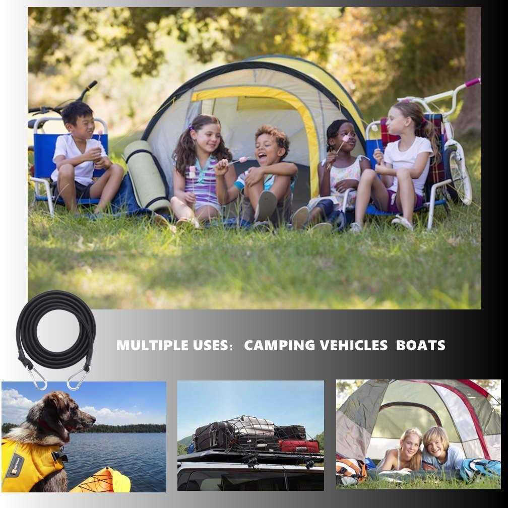 Yuxh Bungee Cord with Carabiner Hooks Black - Cheap Fitting