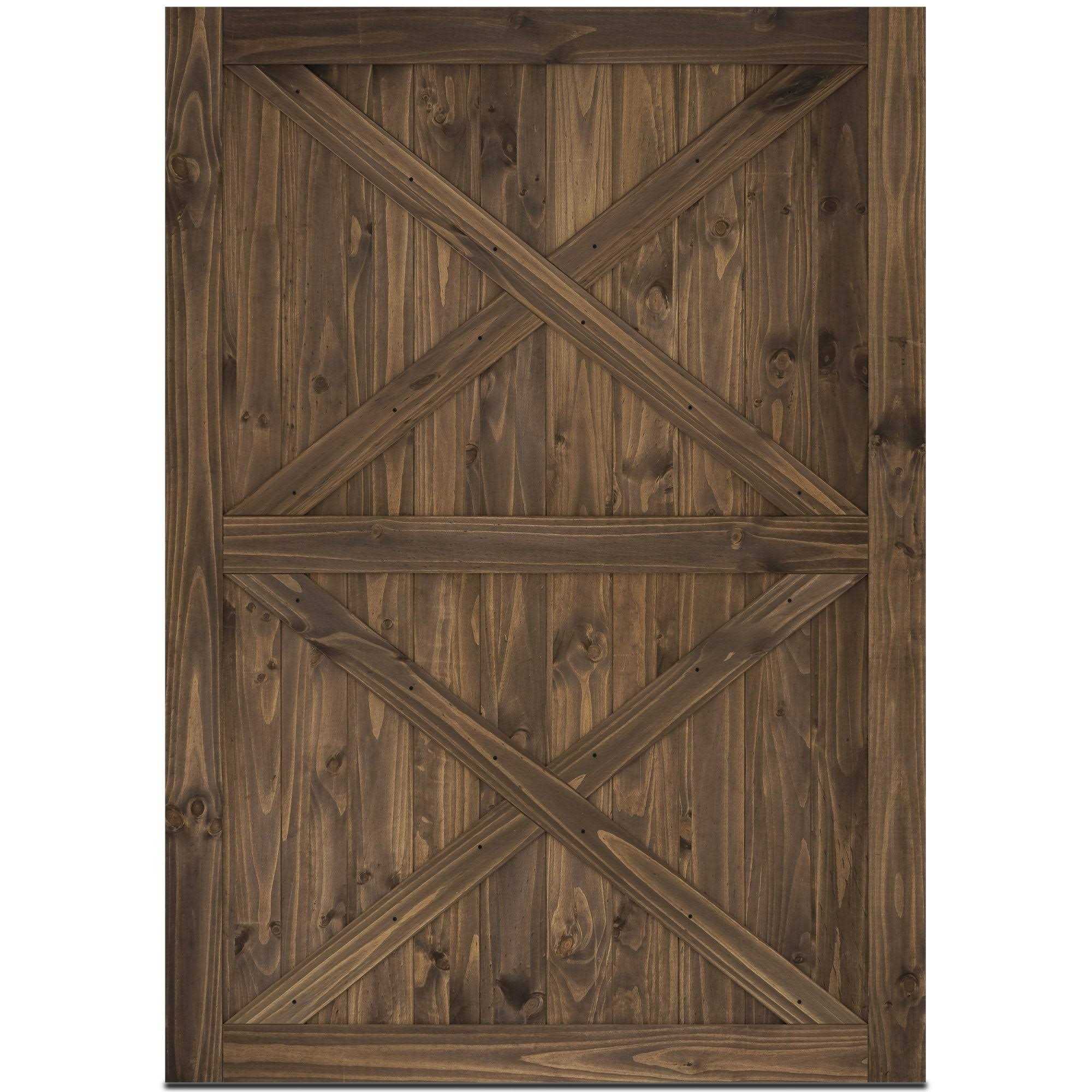 BELLEZE Sliding Interior Barn Door Unfinished Pine Wood - Cheap Fitting