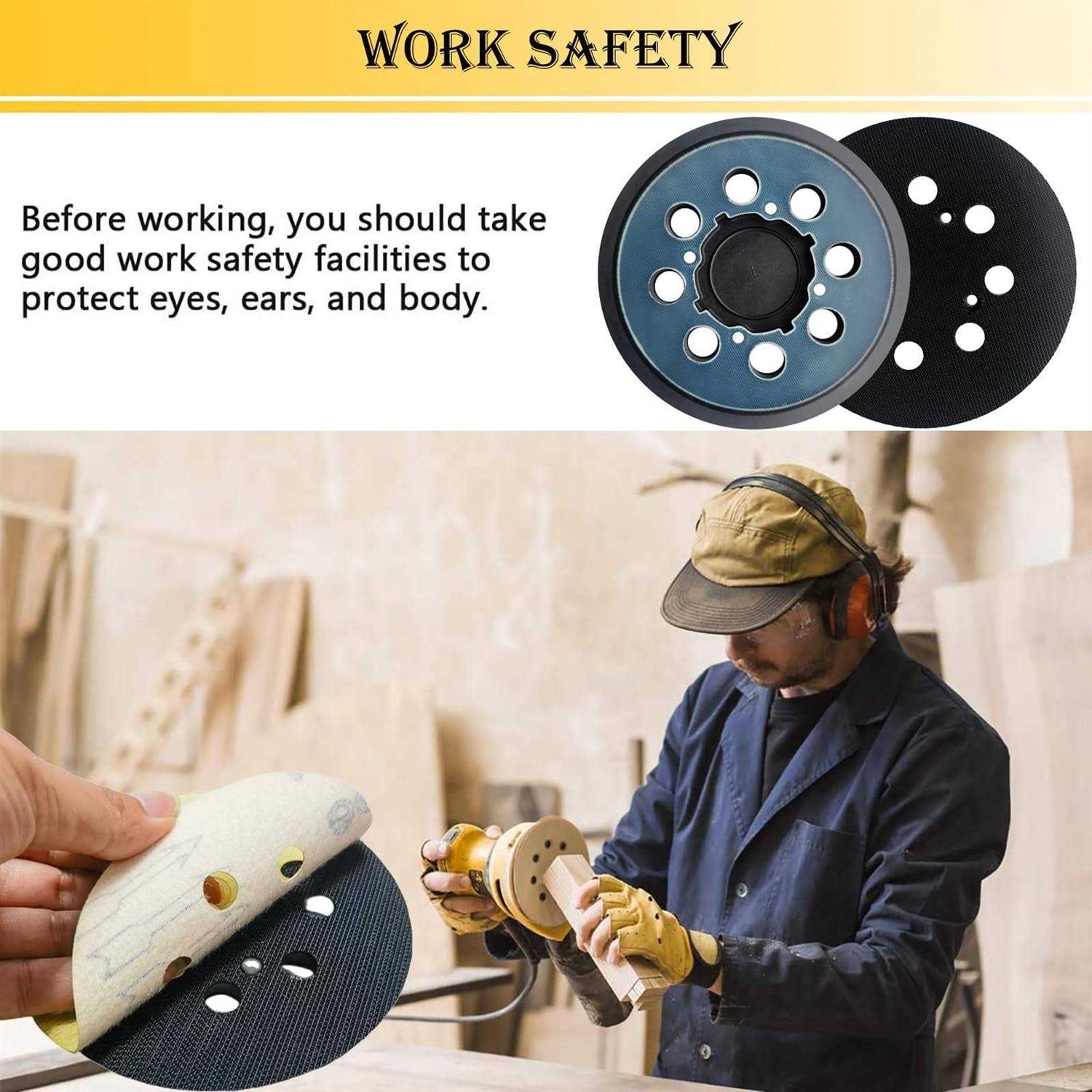 Tockrop 2 Pack 5 Inch 8 Hole Hook and Loop Replacement Sander Pads for DeWalt DWE6421-B2 DWE6421-B3 DWE6423/6423K DWE6421/6421K DCW210B Random Orbit Sander - Cheap Fitting