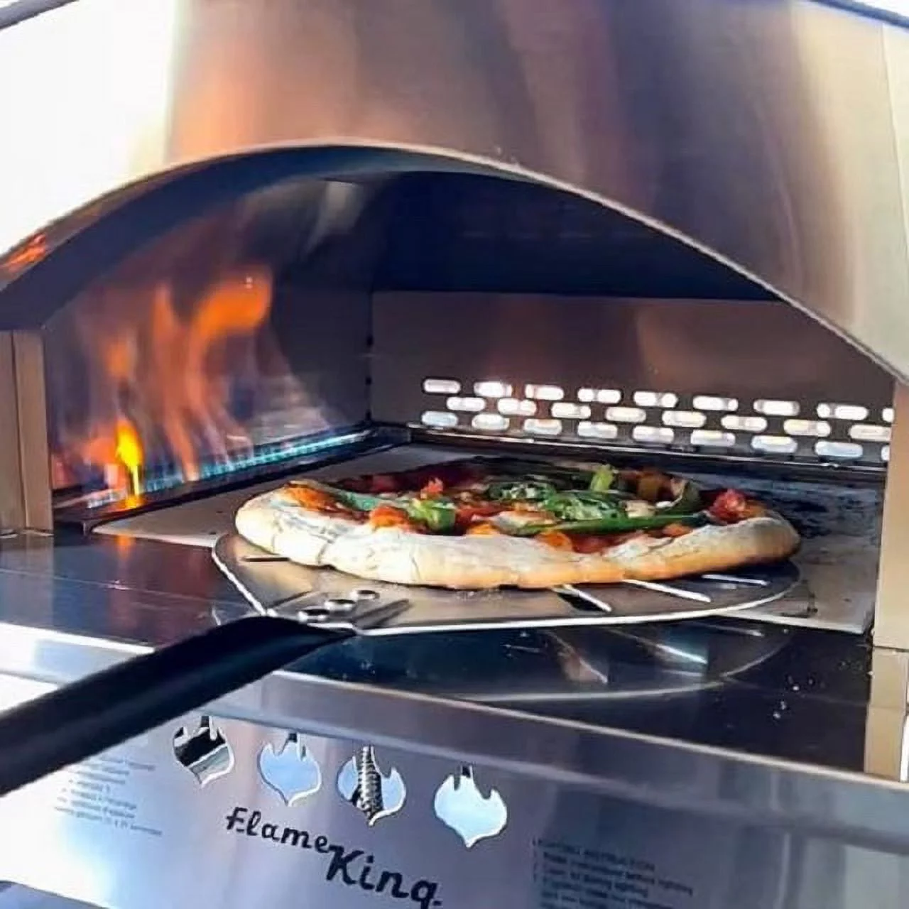 Flame King Multi Function Propane Pizza Oven with 13 inch Pizza Stone - Cheap Fitting