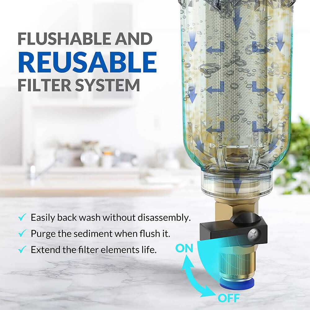 Simpure Dc5p Sediment Water Filter 40-200 Micron Reusable Whole House Spin Down Water Purifier for Well Water - Cheap Fitting