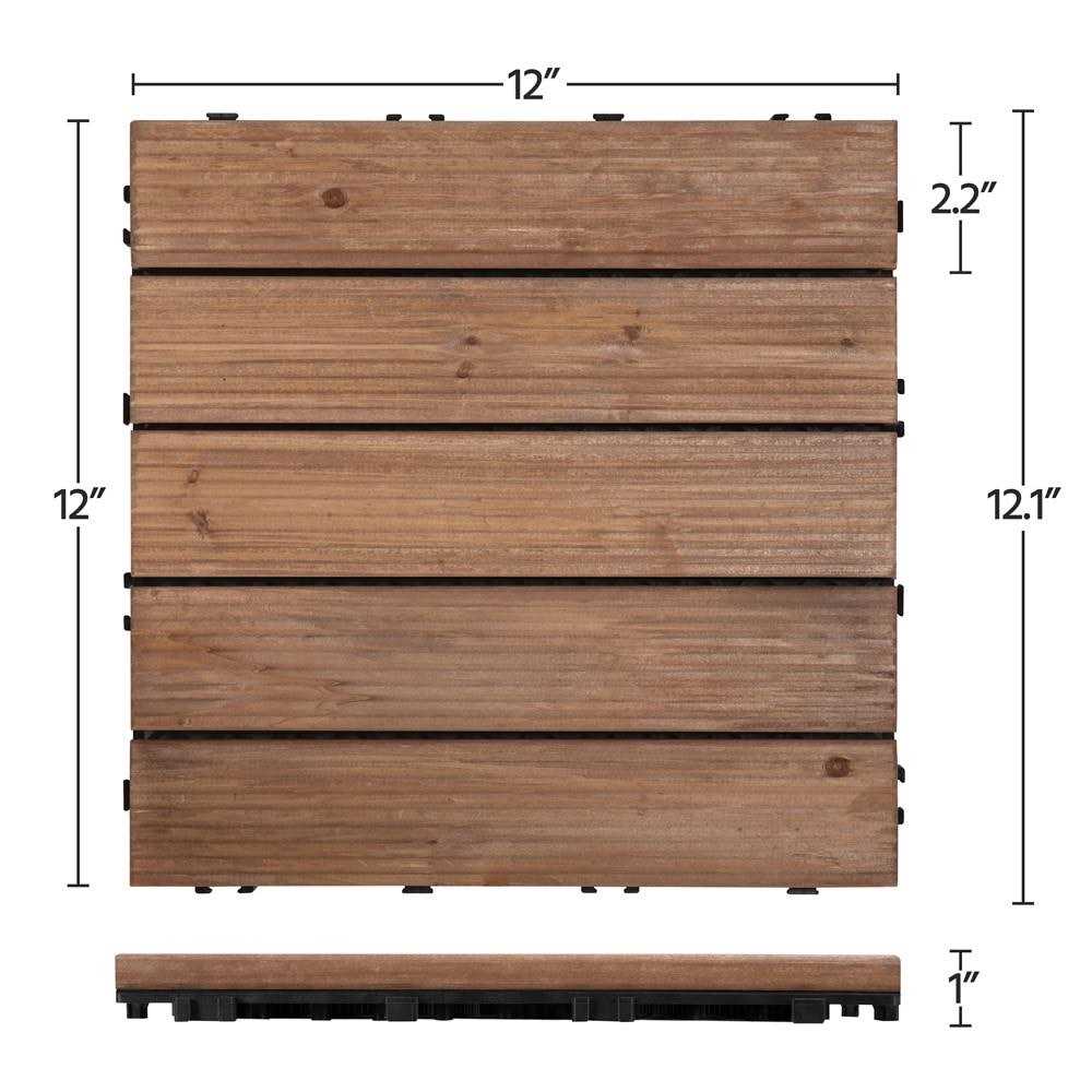 Yaheetech Fir Wood Flooring Tiles Interlocking Wood Tiles Patio - Cheap Fitting