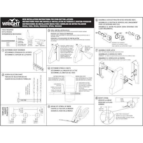 Wright Products Tie Down Keyed Push Button Door Latch for Screen and Storm Doors - Cheap Fitting
