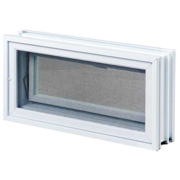 Clearly Secure 31 in. x 3.125 in. Frameless Wave Pattern Vented Glass Block Window with Dryer Vent - Cheap Fitting