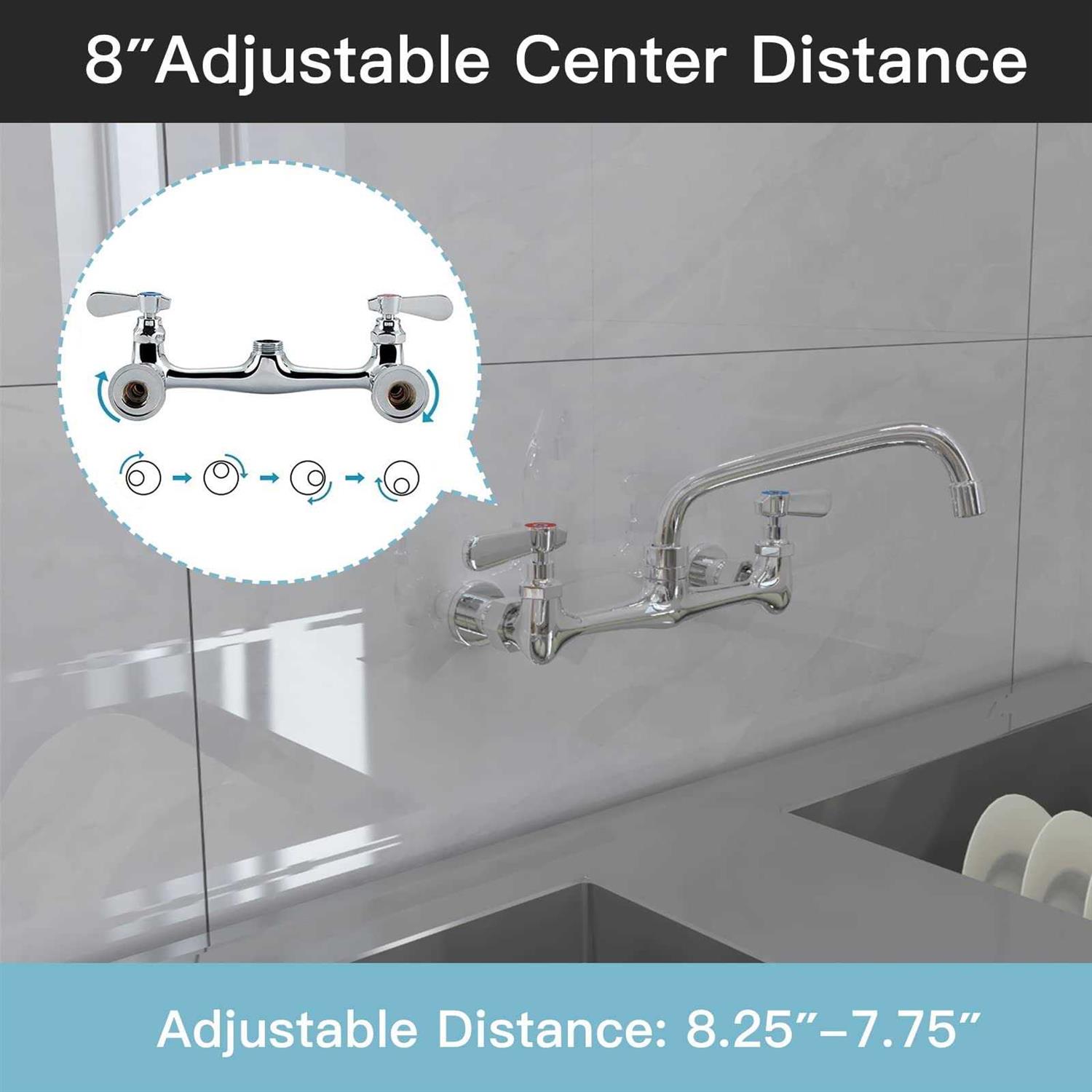 Bwe Kitchen Faucet Wall Mount Commercial Sink Faucet Kitchen Utility Laundry - Cheap Fitting