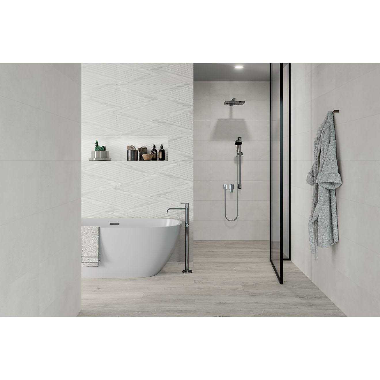Donna 13 x 40 Matte Wave Ceramic Tile Bedrosians - Cheap Fitting