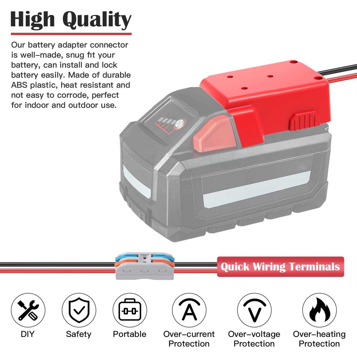 2 Packs Power Wheel Adapter for Milwaukee M18 Battery Adapter 18V Power Wheels - Cheap Fitting