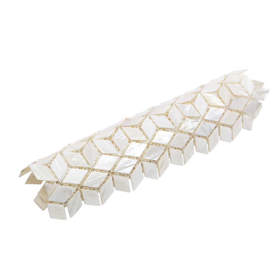Ivy Hill Tile Pacif White 3D Illusion 11.81 in. x 11.81 in. x 2 mm Pearl Shell Mosaic Tile - Cheap Fitting