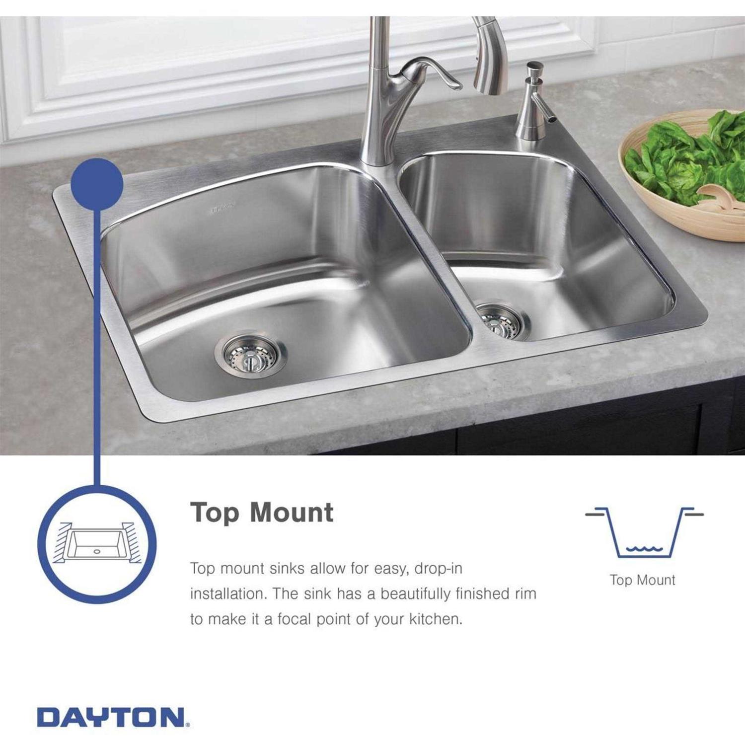 Elkay D225193 Dayton 25 Stainless Steel Kitchen Sink - Cheap Fitting