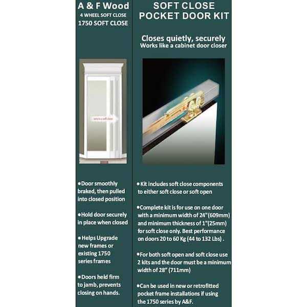 A & F Wood 1750 Soft Close or Soft Open Pocket Door Hardware Kit - Cheap Fitting
