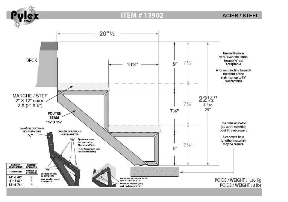 Pylex 13902 Riser Stair 2-Step Steel Black - Cheap Fitting