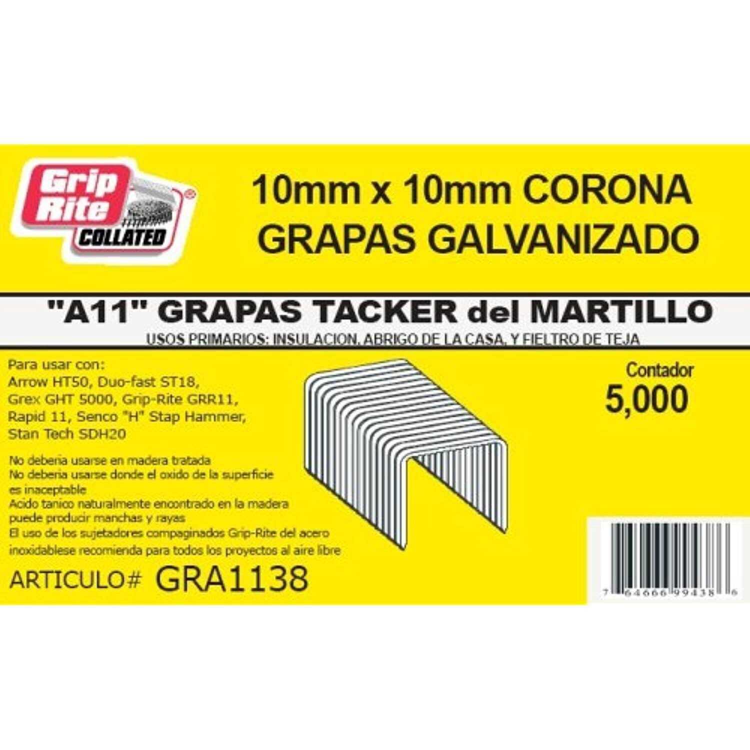 Grip-Rite GRA1138 A11 Medium Crown Tacker Staples - Cheap Fitting