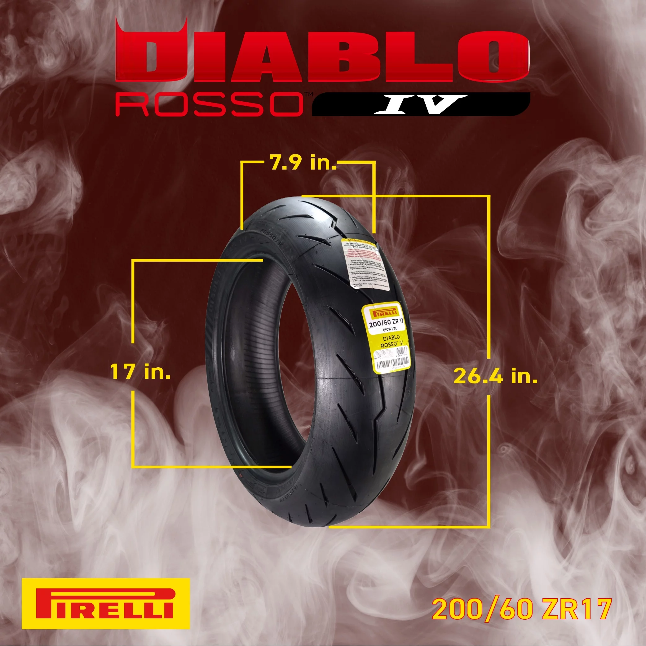 Pirelli Diablo Rosso IV Street Sport 120/70ZR17 58W TL Front Motorcycle Tire 120/70-17 Rosso 4 - Cheap Fitting