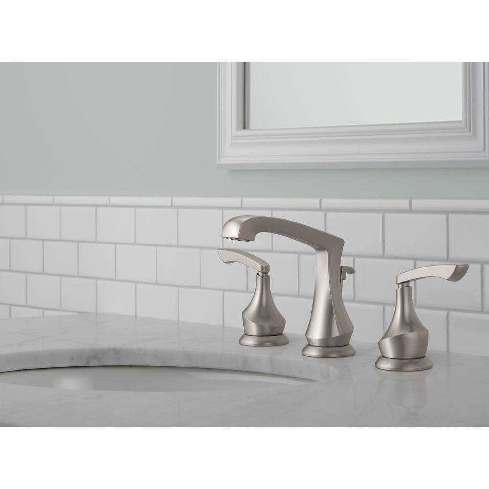 Delta 35750lf-spbl Merge Widespread 2-Handle Bathroom Faucet in Nickel - Cheap Fitting
