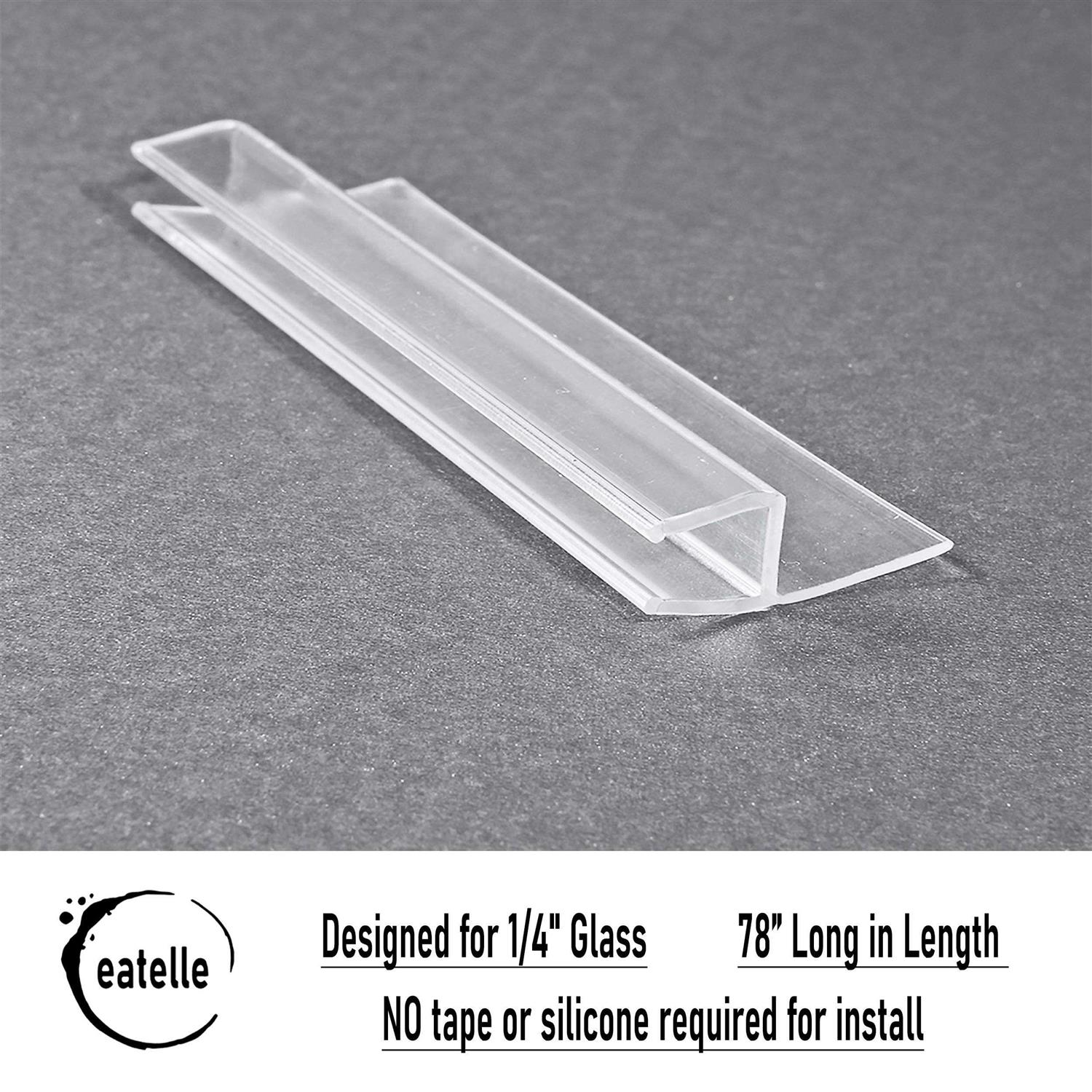 Eatelle Frameless Shower Door Side Seal Strip Glass - Cheap Fitting