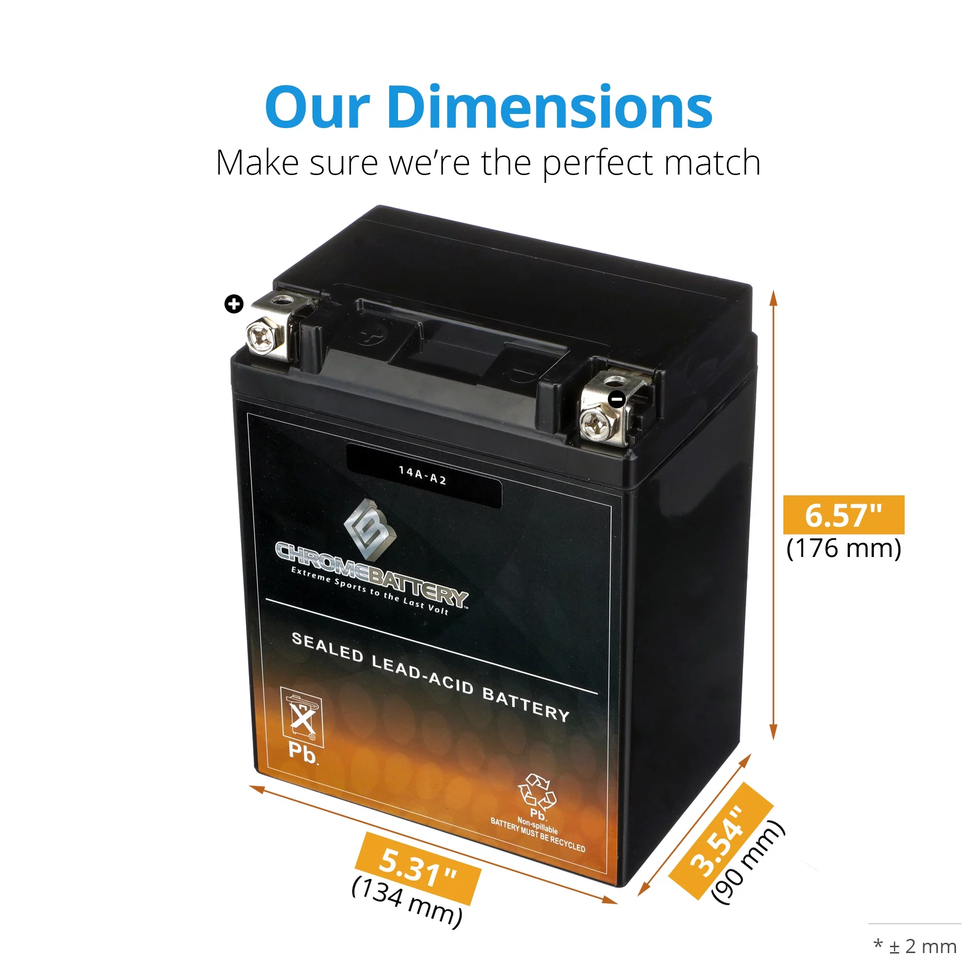 Yb14A-A2 High Performance Power Sports Battery - Cheap Fitting