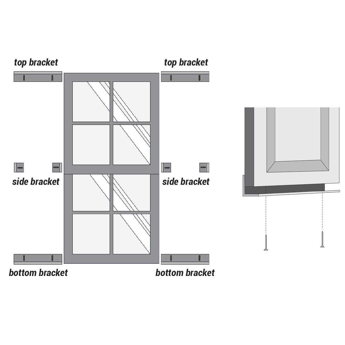 Ekena Millwork Wide Shutters Clear Polycarbonate Mounting Brackets for Pvc - Cheap Fitting