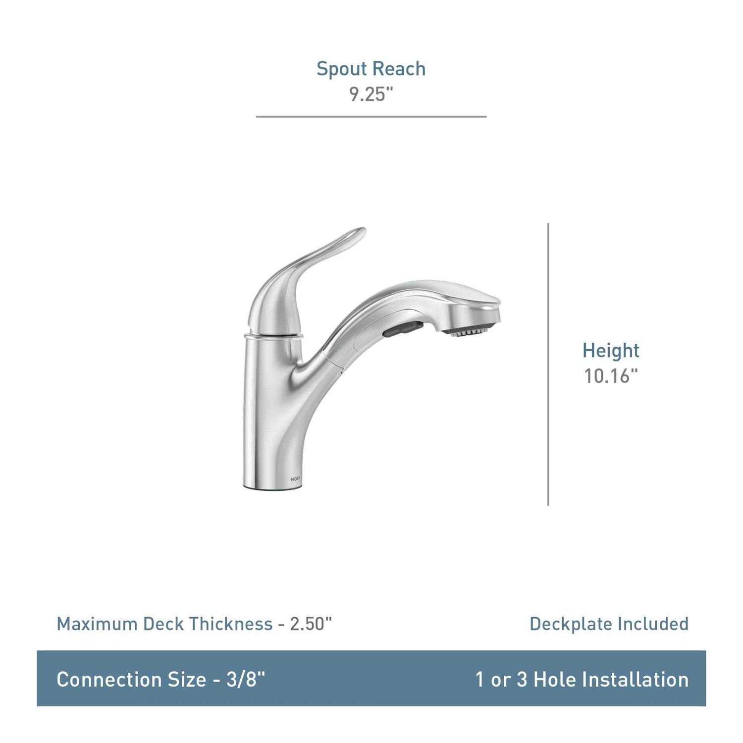 Moen Brecklyn Single-Handle Pull-Out Sprayer Kitchen Faucet with Power Clean - Cheap Fitting
