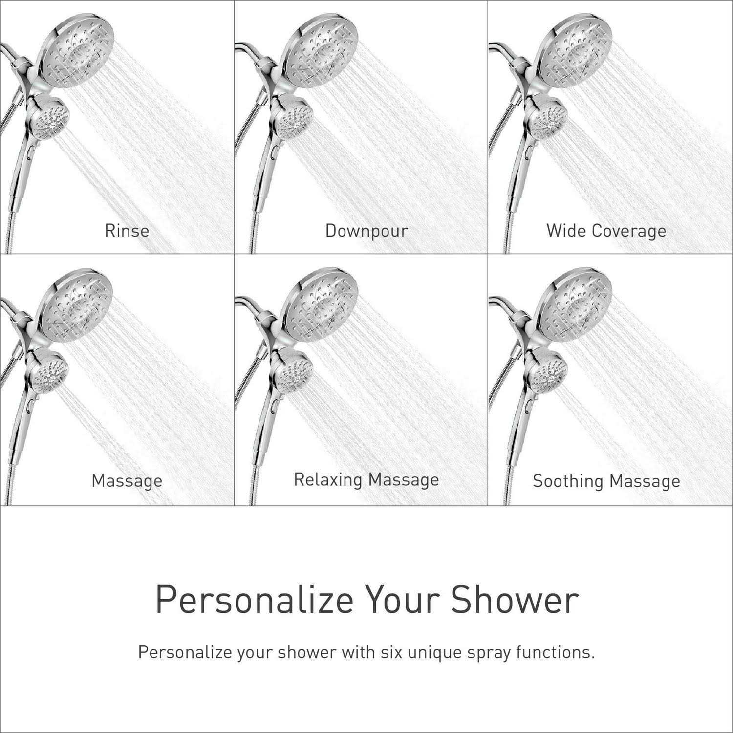 Moen 2.5-GPM Magnetix Spot Resist 6-Spray Rain Shower Head Handheld Shower 26013SRN - Cheap Fitting