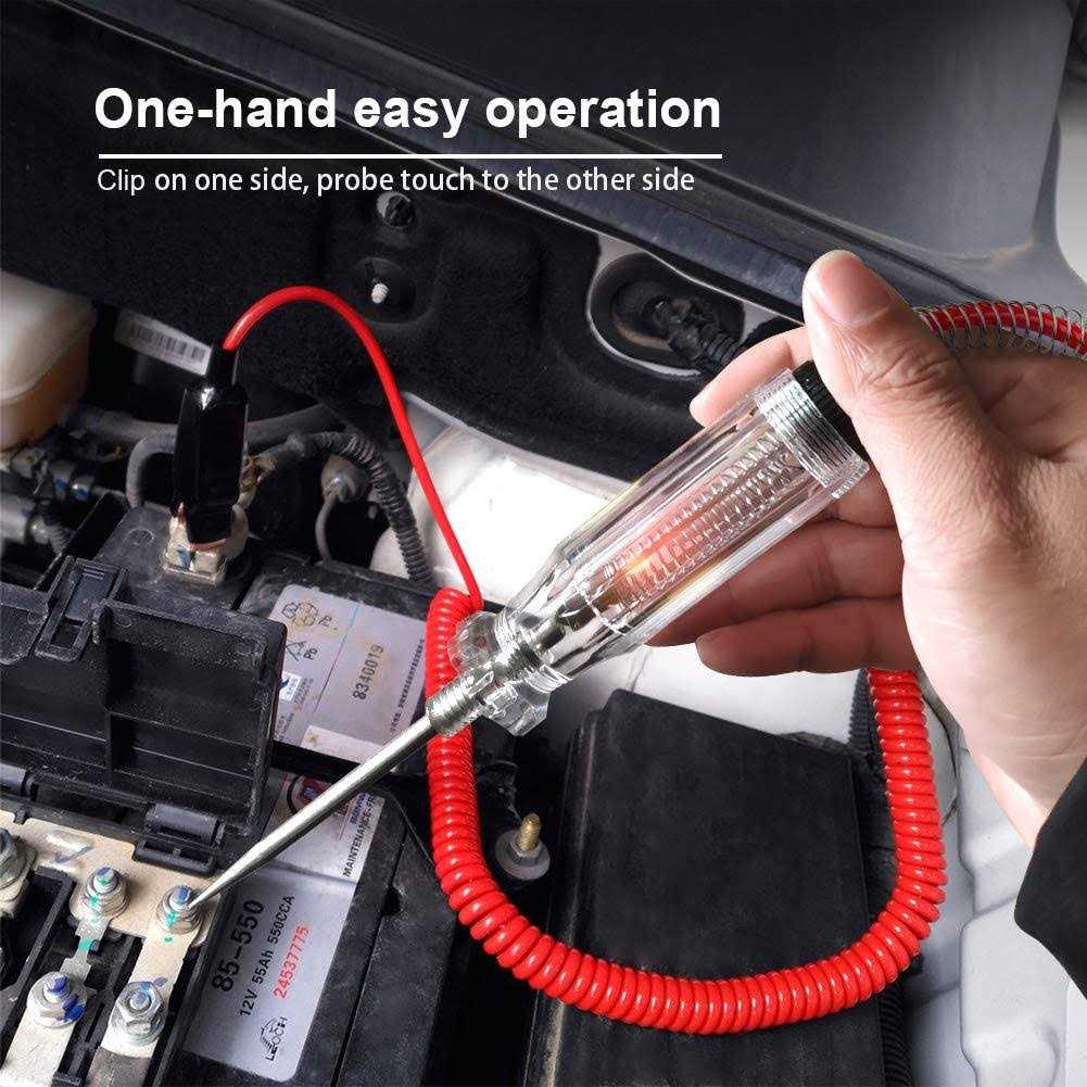 Heavy Duty Automotive Circuit Tester Premium 6-24v Test Light With Extended Spring Test Leads & Sharp Piercing Probe - Cheap Fitting