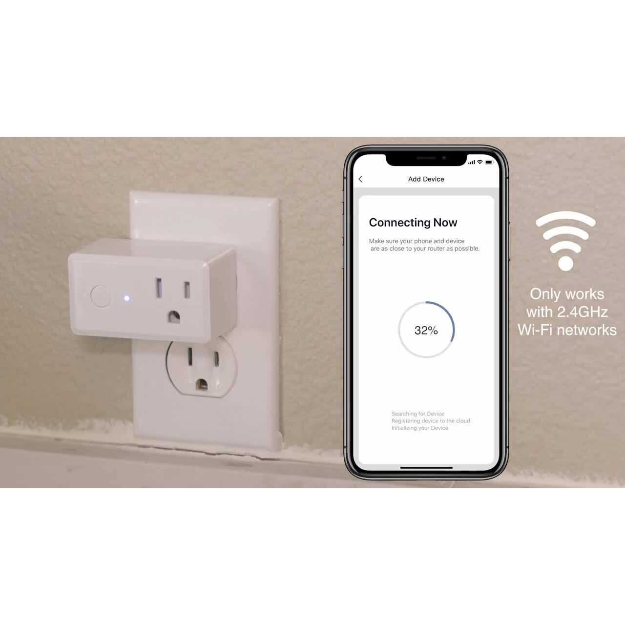 Feit Electric 15-Amp Indoor Alexa / Google Assistant Compatible Plug-in Smart Wi-Fi Single Outlet Wall Plug - Cheap Fitting