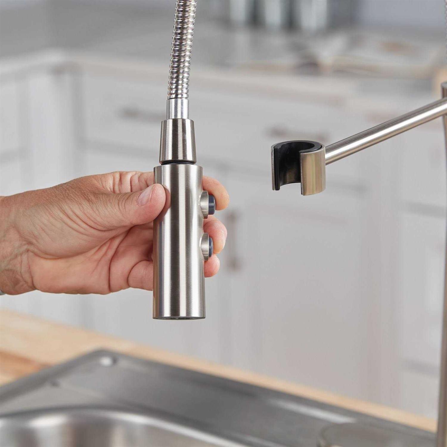 Allen + roth Tilton Stainless Steel Single Handle Pull-Down Kitchen Faucet - Cheap Fitting