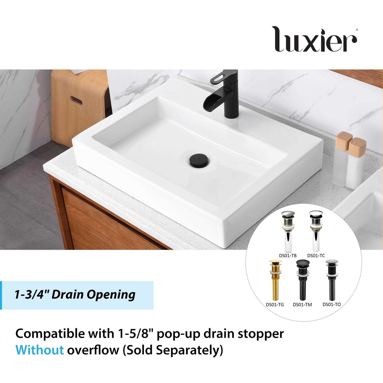 Luxier Rectangular Bathroom Ceramic Vessel Sink Art Basin - Cheap Fitting