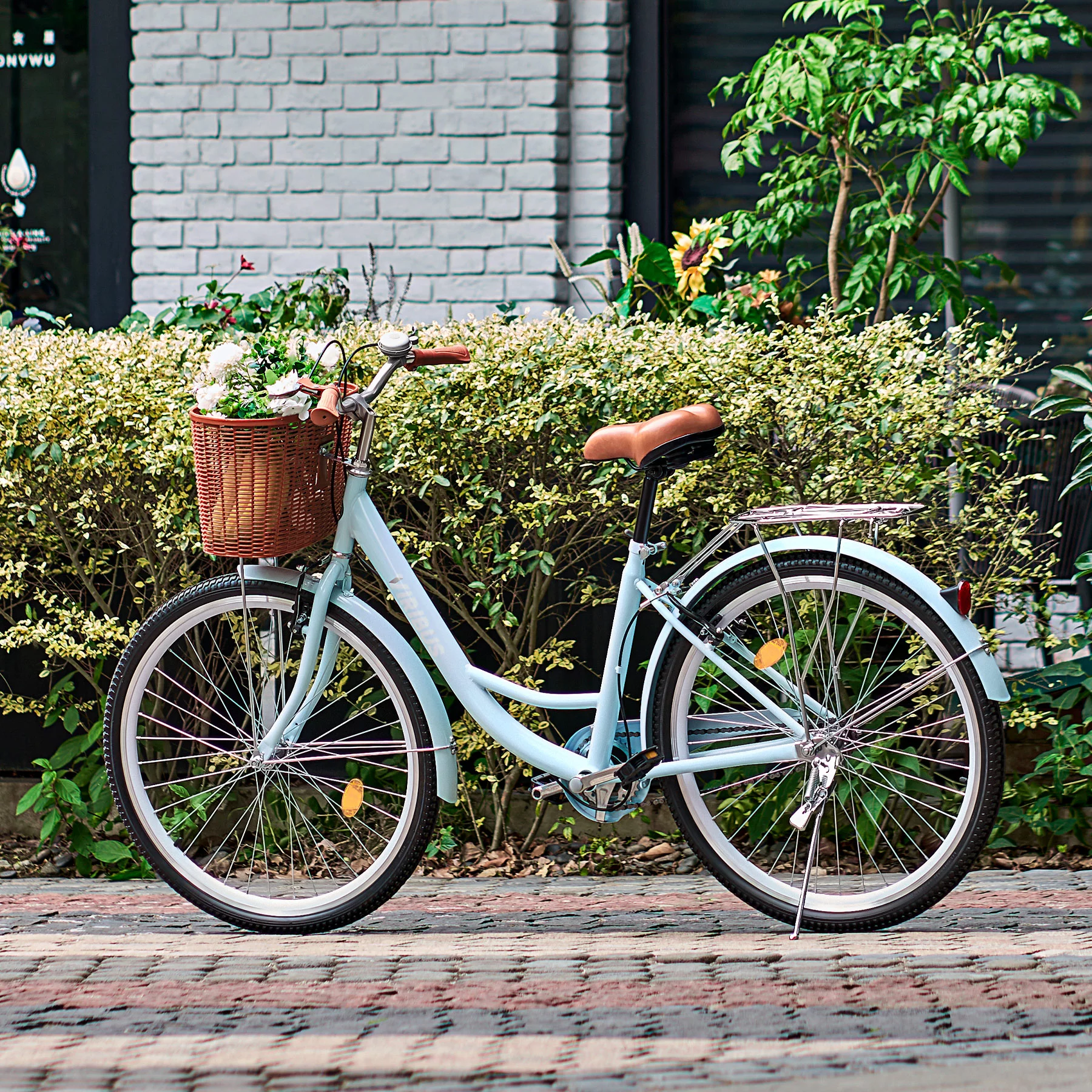 Viribus Women's Comfort Bike 26 Inch Beach & City Cruiser Bicycle with Basket Rack Mint - Cheap Fitting