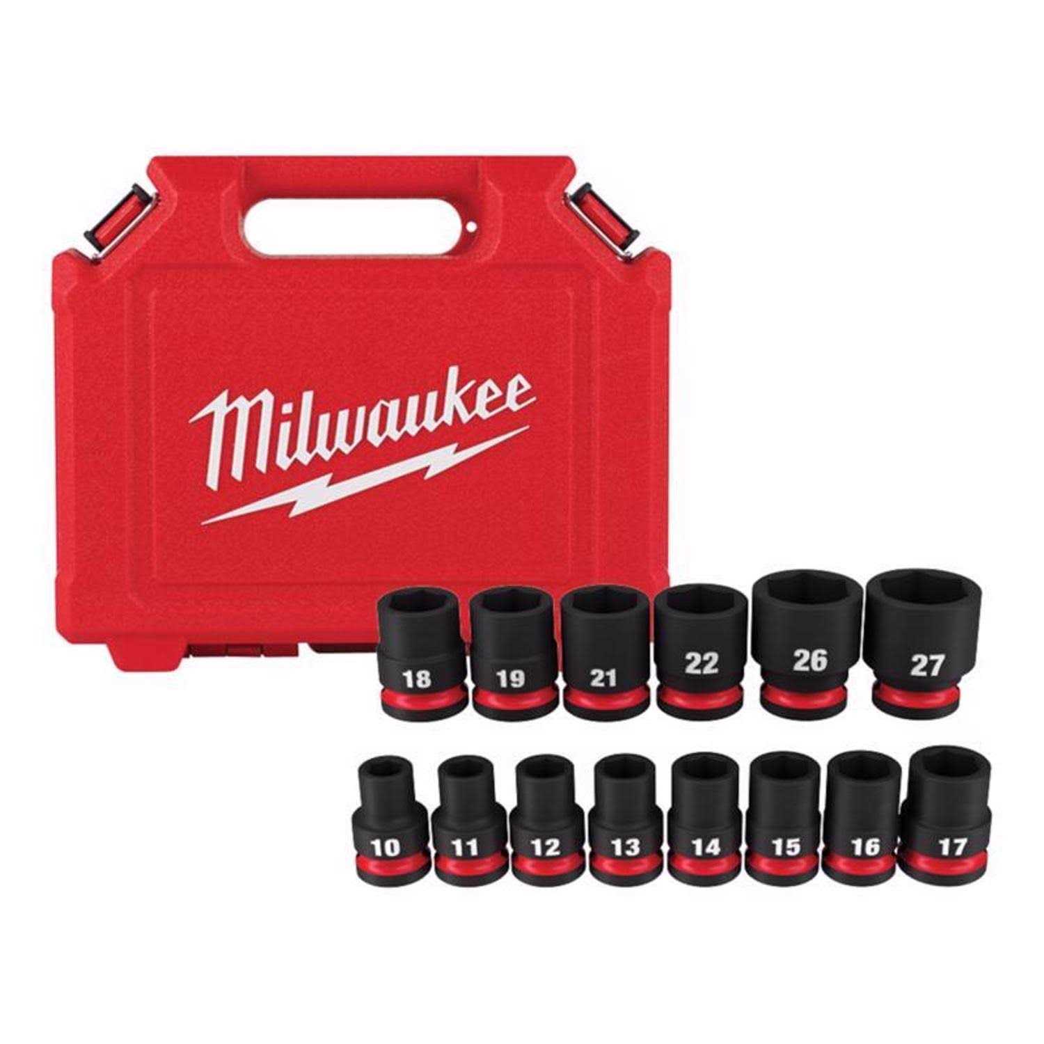 Milwaukee 49-66-7013 14pc SHOCKWAVE Impact Duty 1/2 Drive Metric Standard 6 Point Socket Set - Cheap Fitting