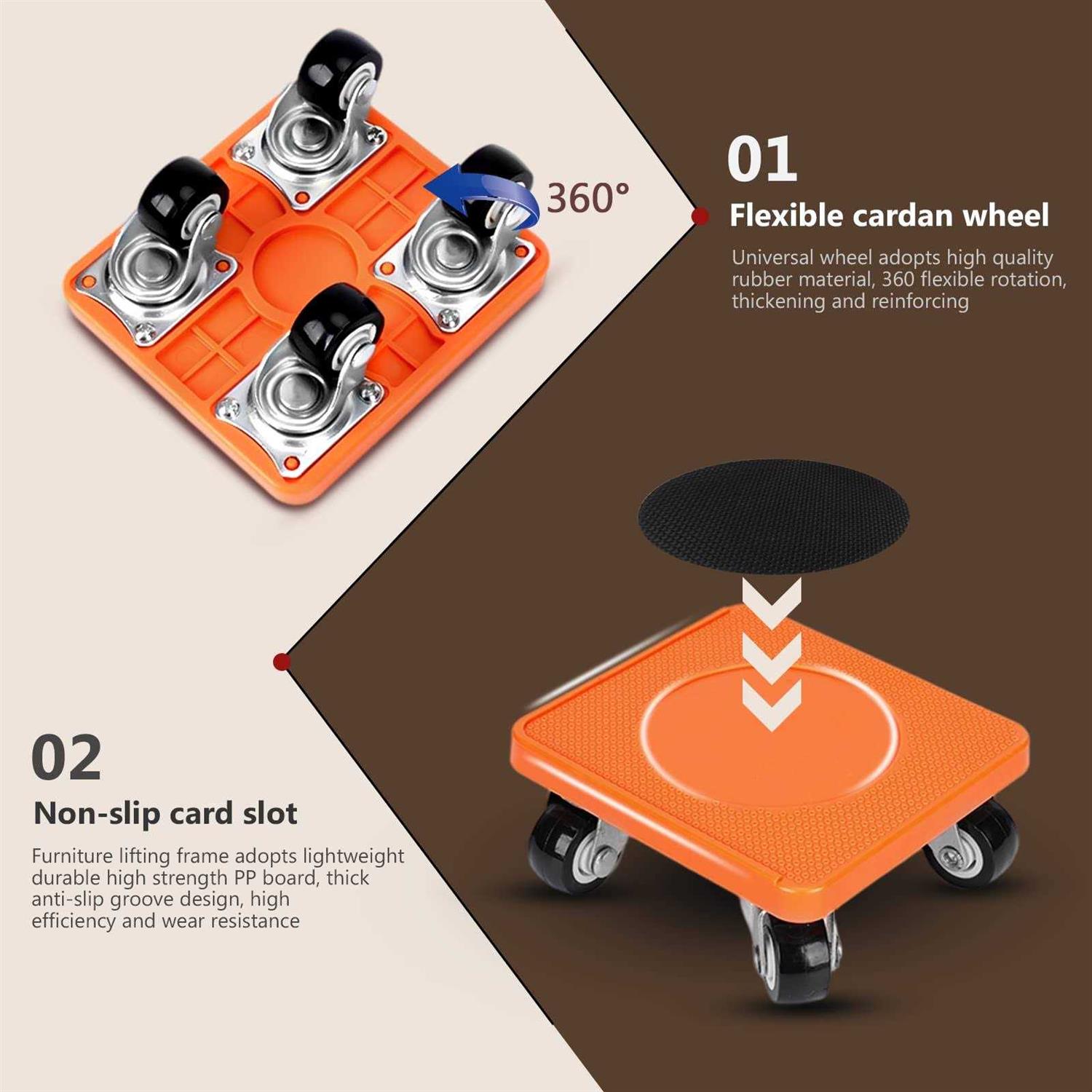 Furniture Mover Dolly with Lifter 4 Wheel Furniture Dolly 800 LB Load Capacity - Cheap Fitting