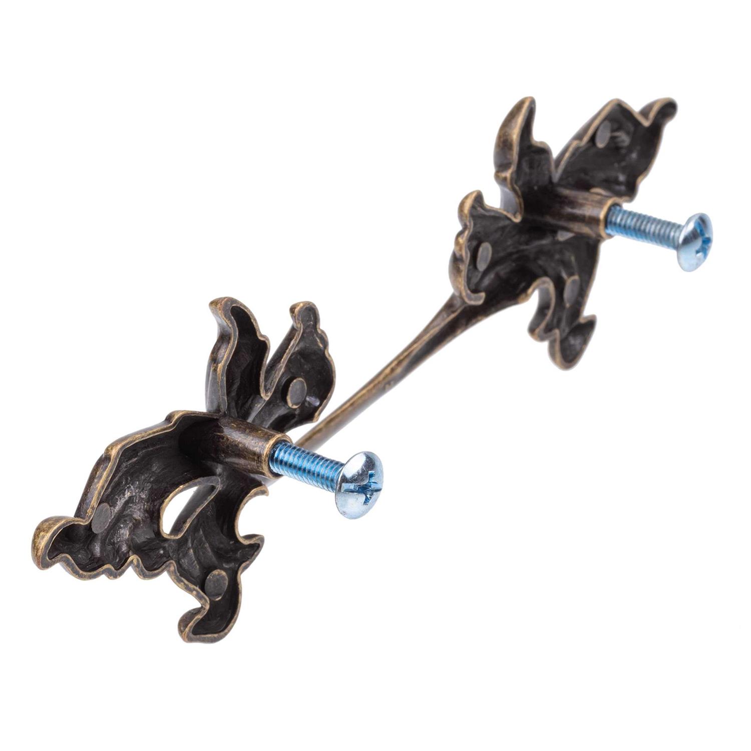 French Provincial Leaf Antique Brass Finished Drawer Pull - Cheap Fitting