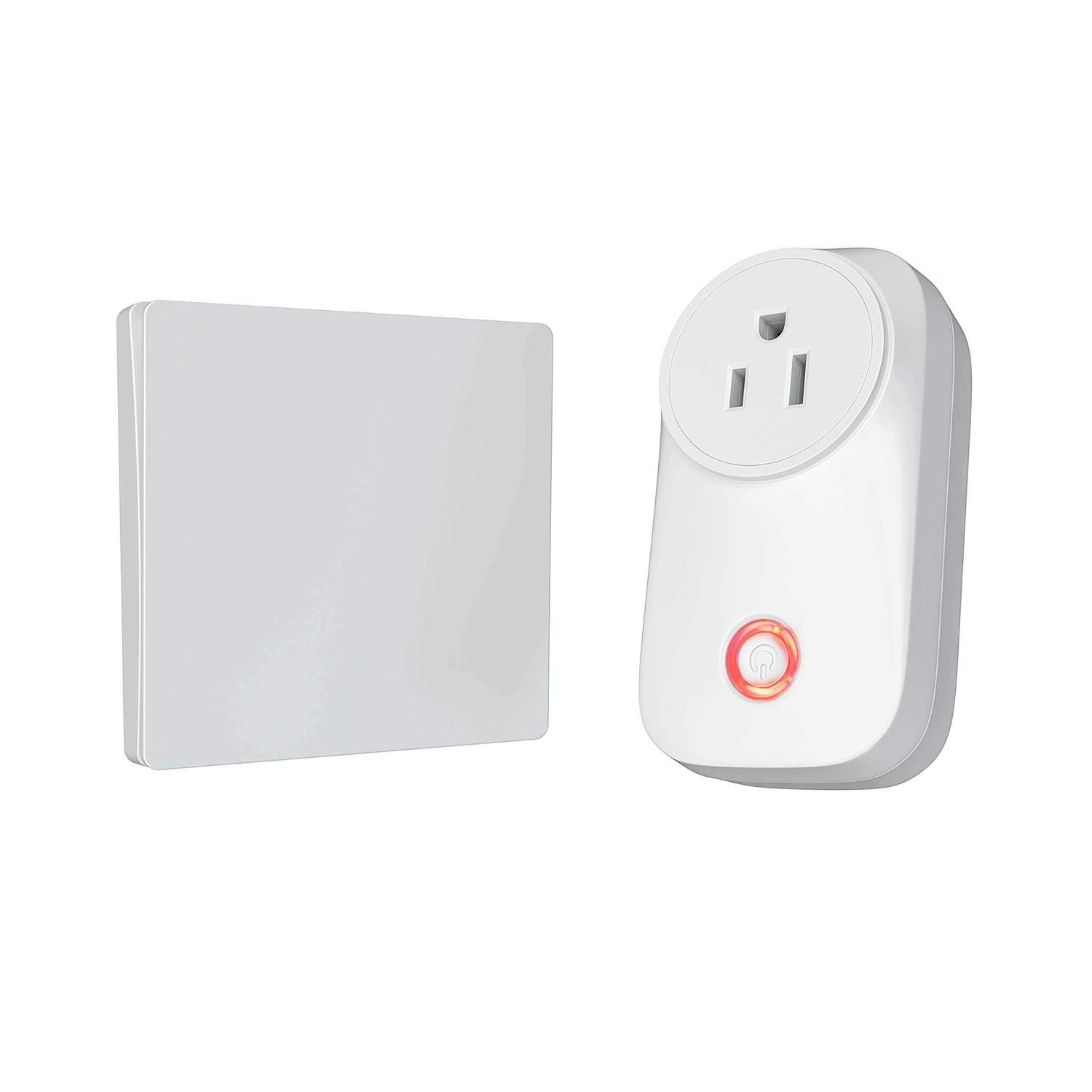 Skywin Wireless Outlet and Battery Free Kinetic Light Switch Stick on Wireless Light Switch for Lamps and Household appliances - Cheap Fitting