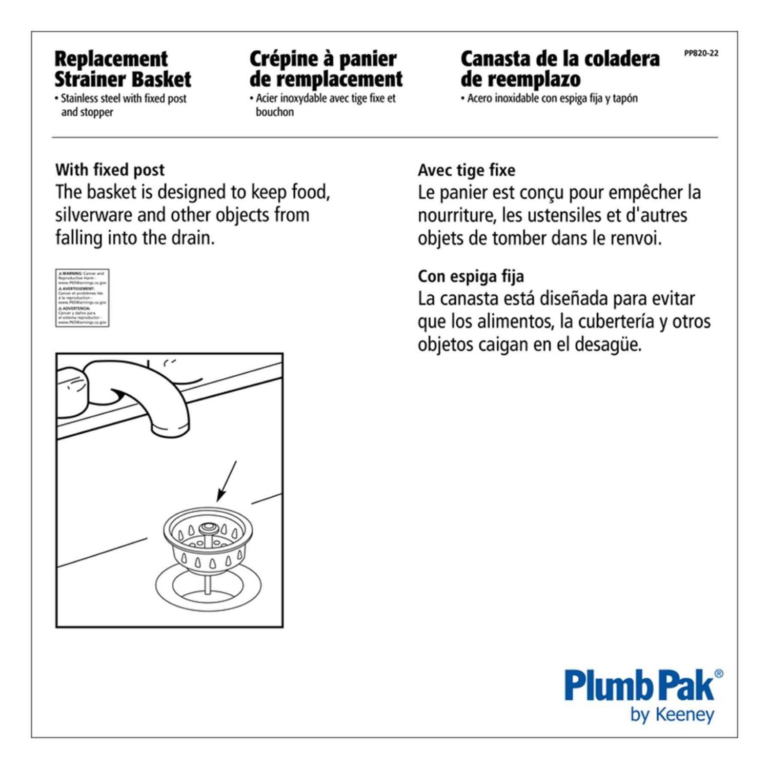 Ace Replacement Strainer Basket Stainless Steel - Cheap Fitting
